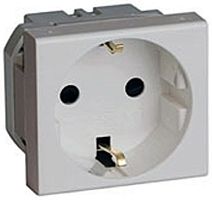 Розетка с заземлением для кабель-канала DKC Viva 1-м. 2 мод. шторки серый картинка